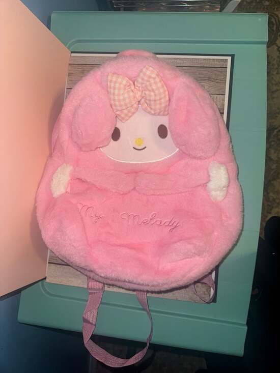 Sanrio Other - Sanrio My Melody Pink Plush Backpack with Gingham Bow